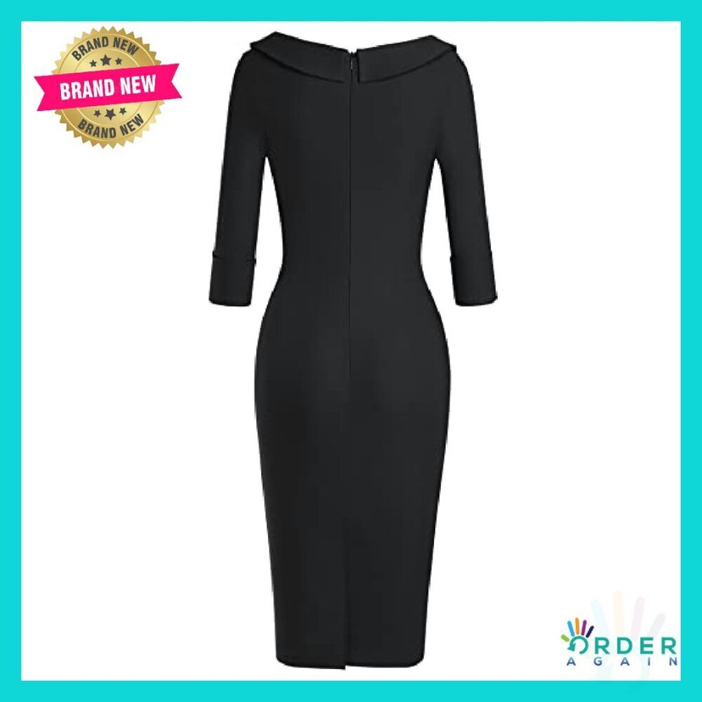 Vintage Sweetheart Neckline Cocktail Dress Retro Elegant Formal Work Party - Picture 4 of 8
